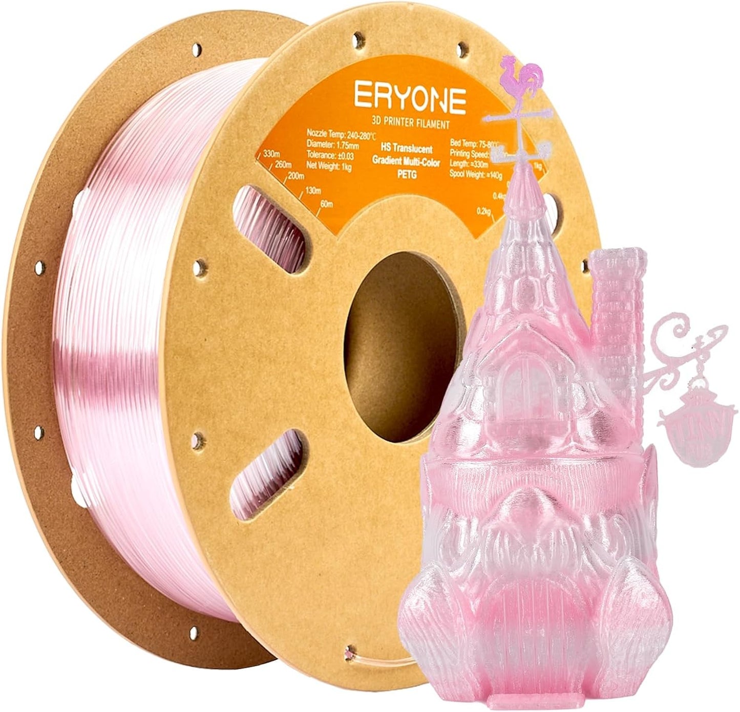 Light Pink and Transparent PETG Eryone