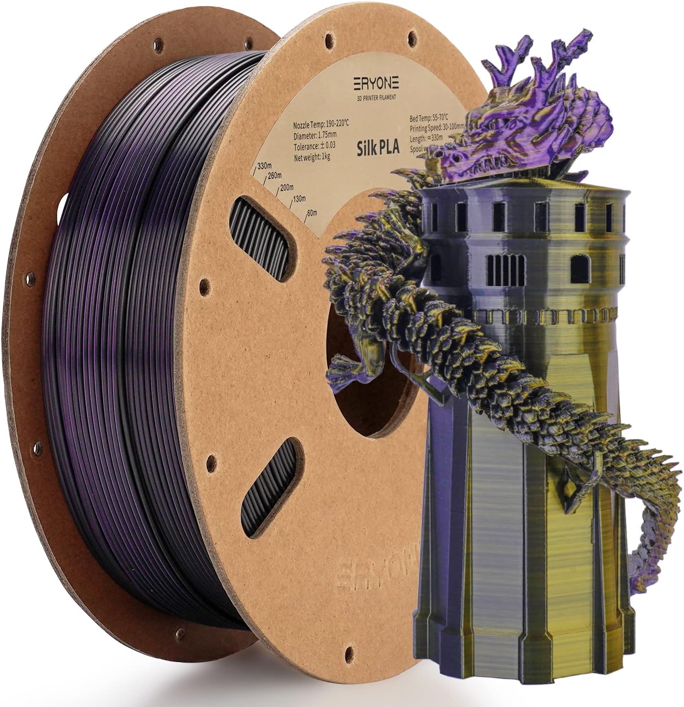Gold/Purple/Black SILK Filament Eryone