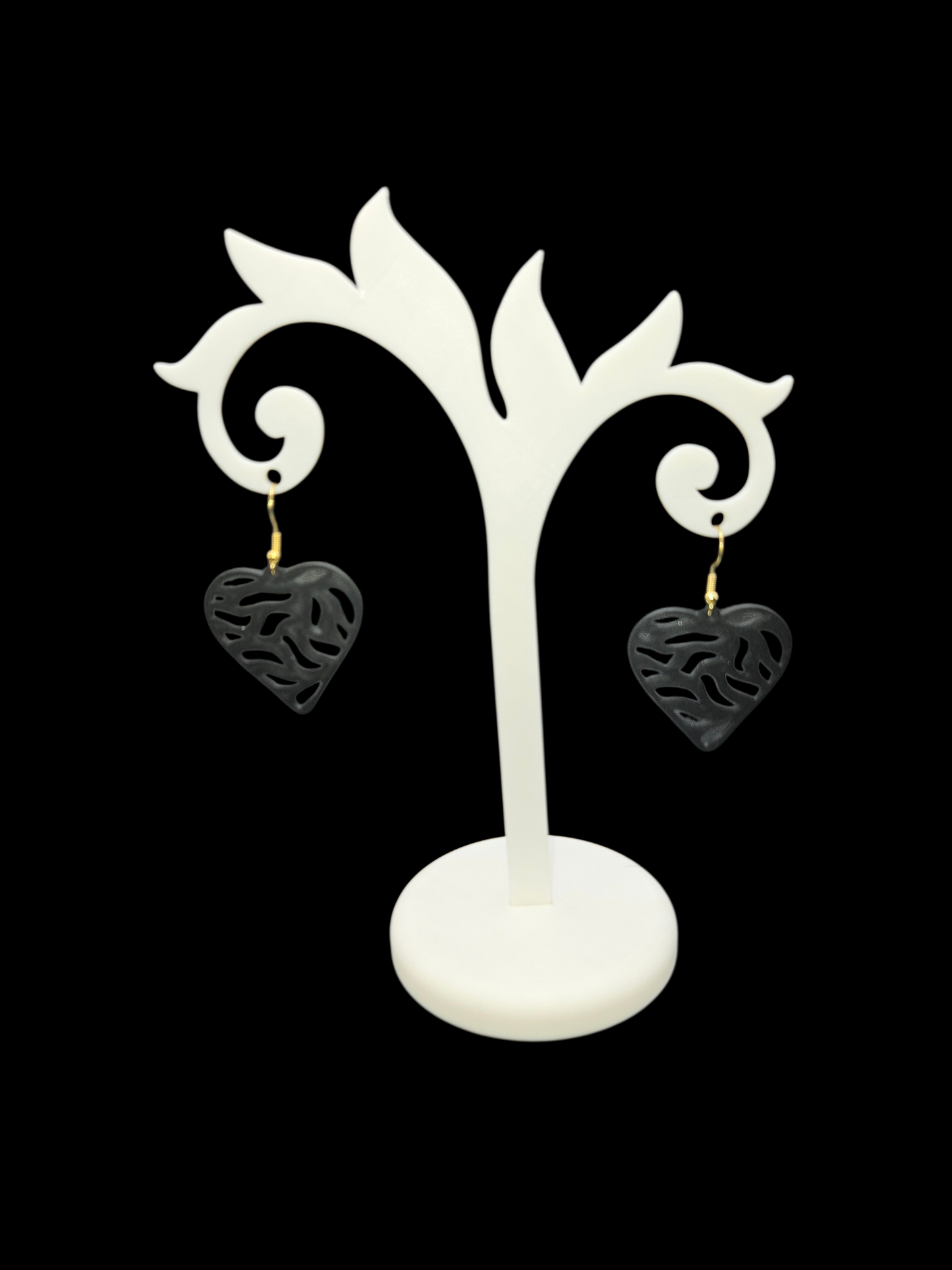 Zebra Heart Earrings