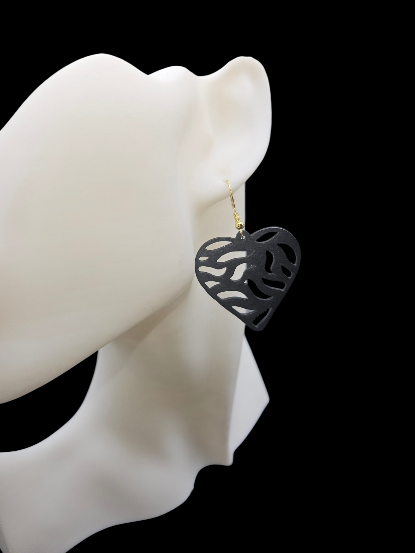 Zebra Heart Earrings