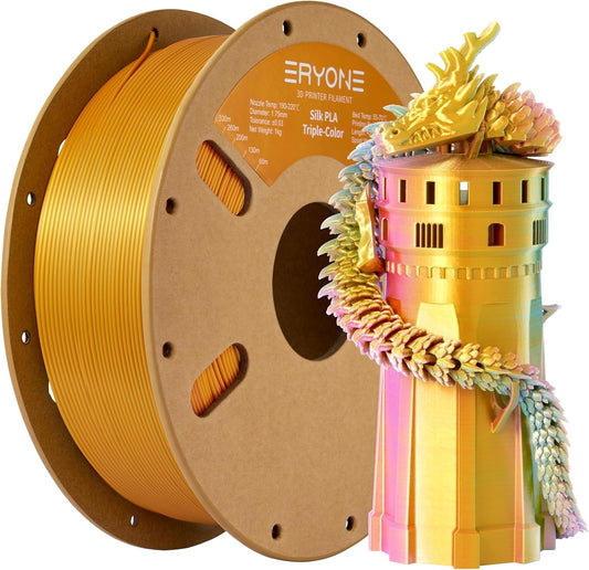 Jewel Green/Orange Red/Gold Silk Filament Eryone